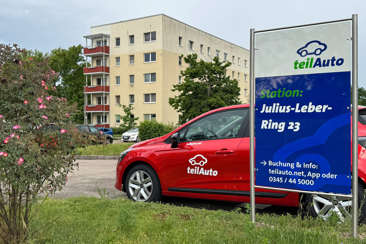 teilAuto-Station Juliius-Leber-Ring in Erfurt.