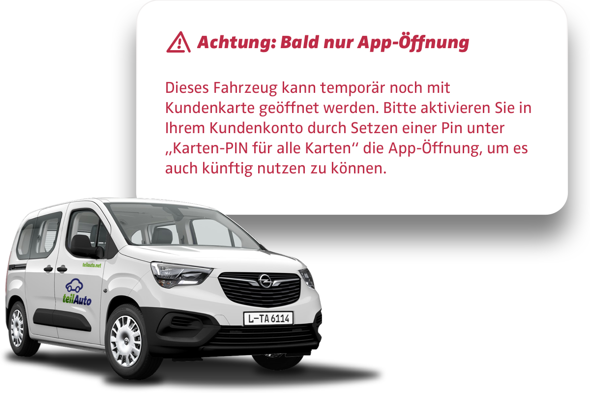 Anzeige im Buchungsdialog: Bald nur noch App-Öffnung